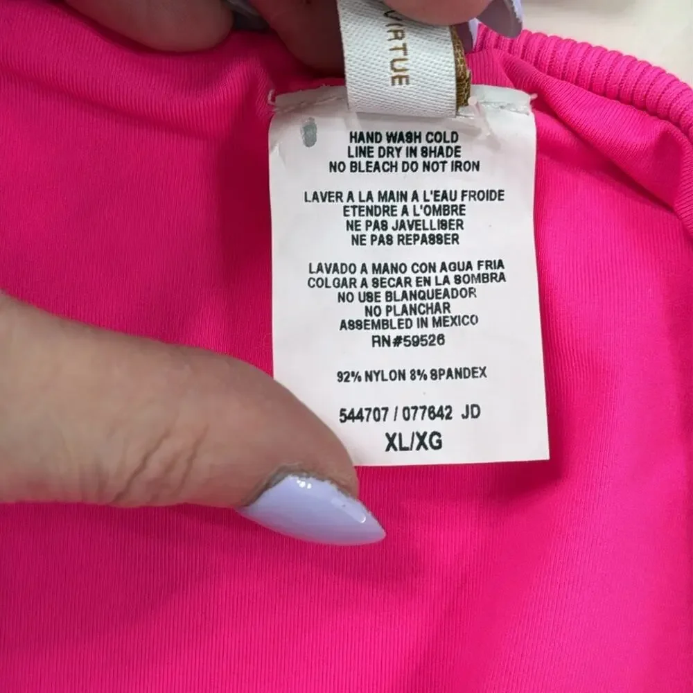 BECCA BY REBECA VIRTUE Fine Line Rib American Fit Pant Bottoms Pink Punch XL